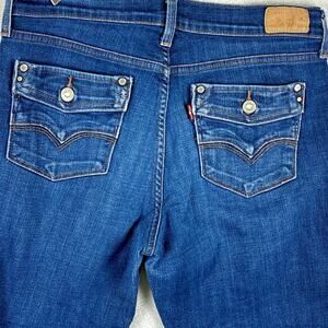 VTG Levis 505 Straight Leg Jeans Womens 30x32 Stretch Flap Pocket Y2K Rocker